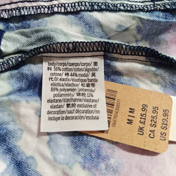 PINK Victoria's Secret Cotton Blend Pink Blue Green Tie-Dye Boxer Shorts Medium - Picture 8 of 9